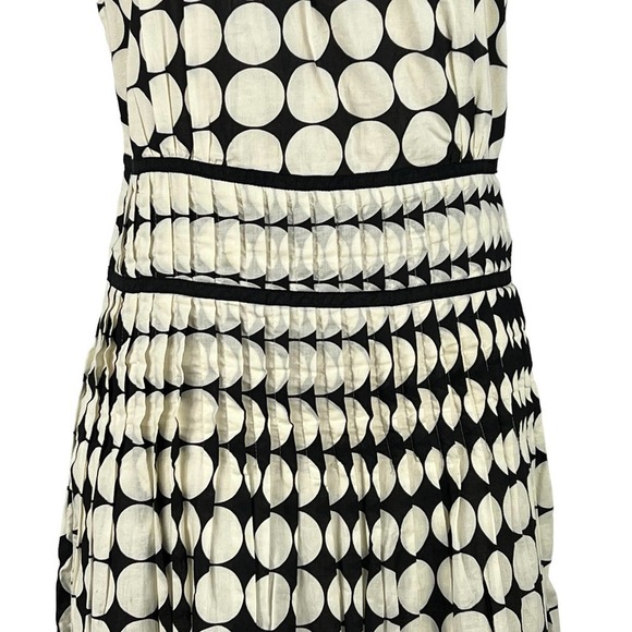 DIMRI SLEEVELESS POLKA DOT SQUARE NECK EMPIRE WAIST DRESS IVORY/BLACK MEDIUM NWT - Picture 5 of 16